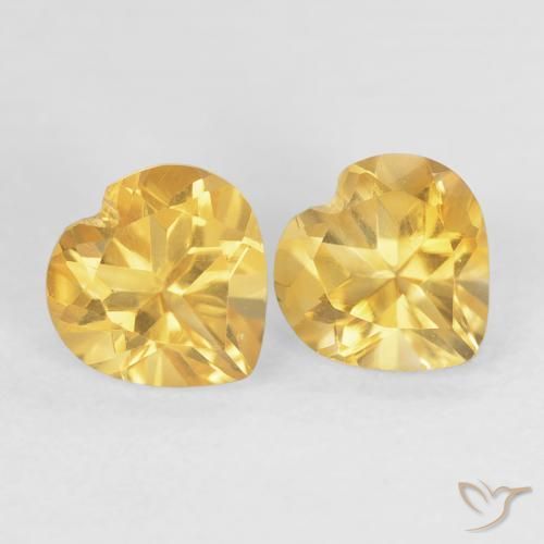 1.49 ct natürliche Helles Gold Citrin-Edelsteine, Herz, VVS