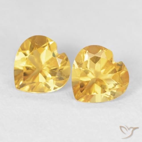 0.84ctw Natürlicher Helles Gold Citrin, Herz, VVS