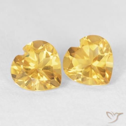 0.84 ct natürliche Helles Gold Citrin-Edelsteine, Herz, VVS