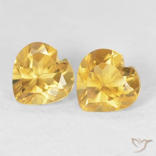 0.90ctw Natürlicher Helles Gold Citrin, Herz, VVS