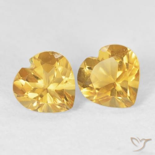 0.90 ct natürliche Helles Gold Citrin-Edelsteine, Herz, VVS