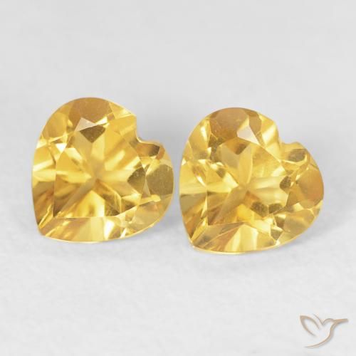 0.90ctw Natürlicher Tiefes Gold Citrin, Herz, VVS