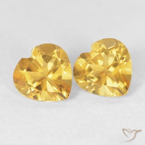 0.90 ct natürliche Tiefes Gold Citrin-Edelsteine, Herz, VVS