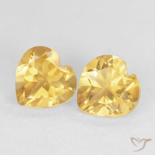 0.92ctw Natürlicher Helles Gold Citrin, Herz, VVS