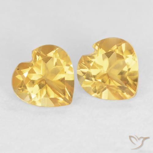 0.92 ct natürliche Helles Gold Citrin-Edelsteine, Herz, VVS