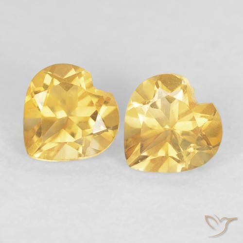 0.90ctw Natürlicher Helles Gold Citrin, Herz, VVS