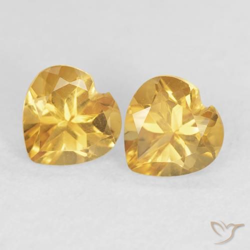 0.89ctw Natürlicher Golden Citrin, Herz, VVS