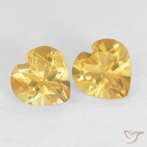 0.96 ct natürliche Tiefes Gold Citrin-Edelsteine, Herz, VVS