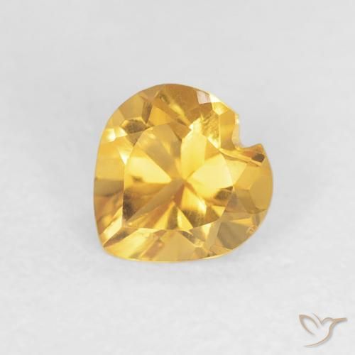 0.41ct Natürlicher Helles Gold Citrin, Herz, VVS-VS