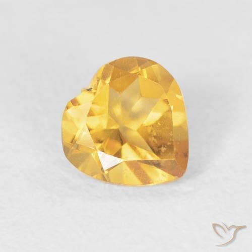 0.40ct Natürlicher Helles Gold Citrin, Herz, VVS-VS