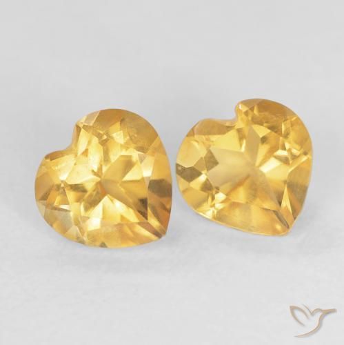 1.50 ct natürliche Mittleres Gold Citrin-Edelsteine, Herz, VS