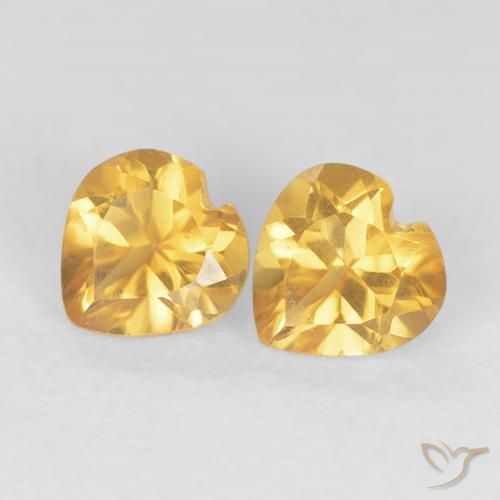 0.89ctw Natürlicher Helles Gold Citrin, Herz, VS
