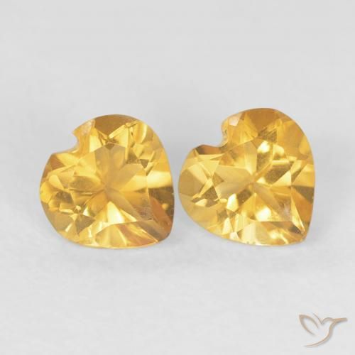 0.89 ct natürliche Helles Gold Citrin-Edelsteine, Herz, VS