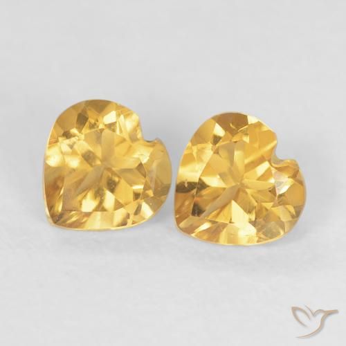 0.90ctw Natürlicher Medium Dark-Golden Citrin, Herz, VS