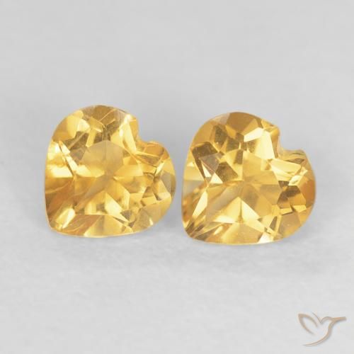 0.89ctw Natürlicher Tiefes Goldorange Citrin, Herz, VS
