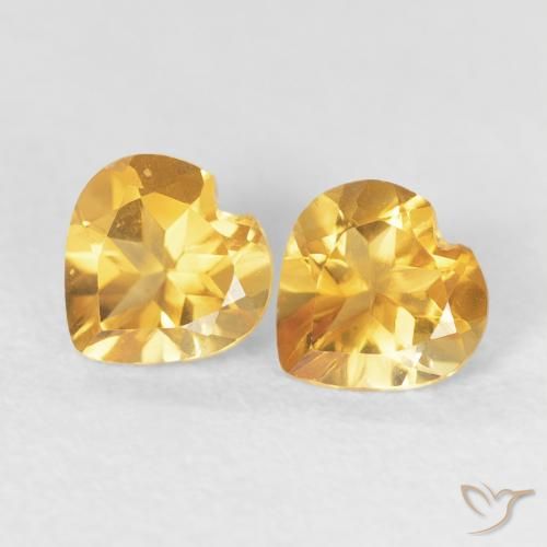 0.82ctw Natürlicher Medium Dark-Golden Citrin, Herz, VVS-VS