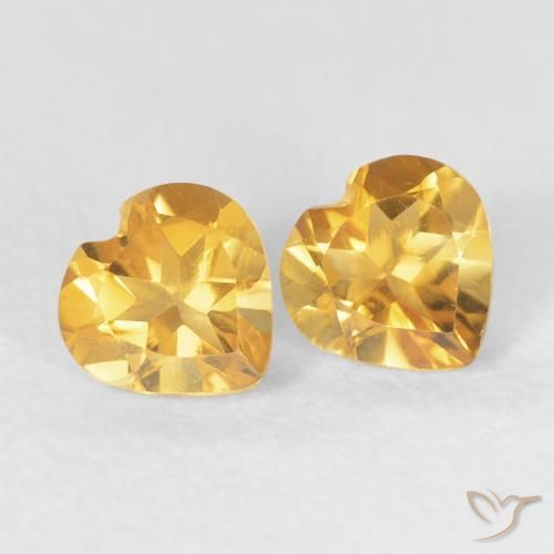0.82 ct natürliche Medium Dark-Golden Citrin-Edelsteine, Herz, VVS-VS