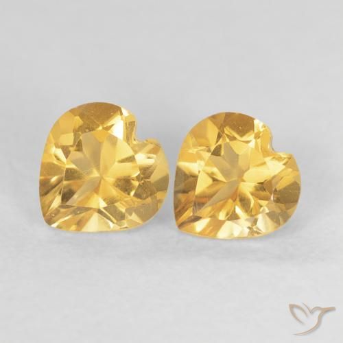 0.88ctw Natürlicher Tiefes Goldorange Citrin, Herz, VVS-VS