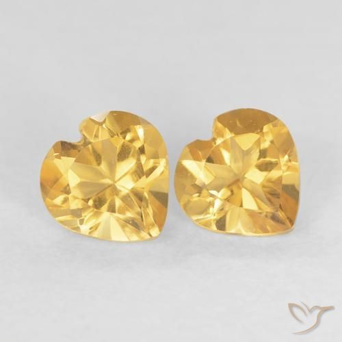 0.88 ct natürliche Tiefes Goldorange Citrin-Edelsteine, Herz, VVS-VS