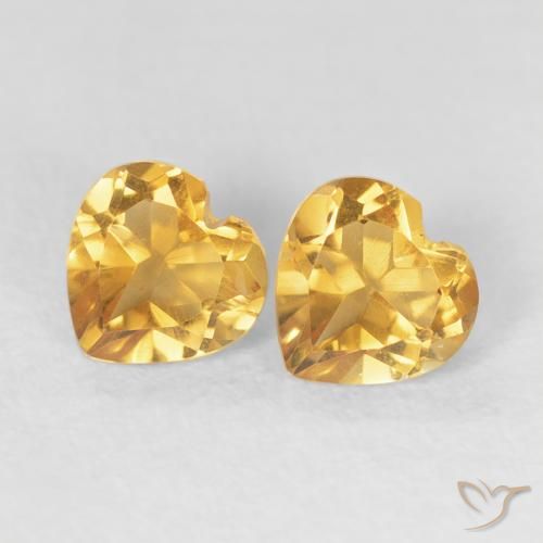 0.82ctw Natürlicher Tiefes Goldorange Citrin, Herz, VVS-VS