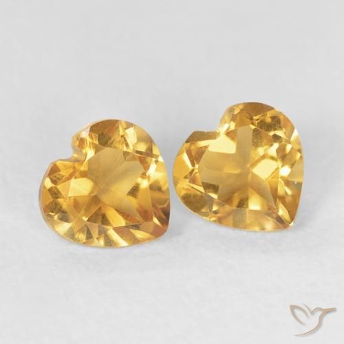 0.82 ct natürliche Tiefes Goldorange Citrin-Edelsteine, Herz, VVS-VS