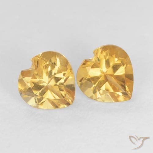 0.89 ct natürliche Tiefes Goldorange Citrin-Edelsteine, Herz, VVS-VS