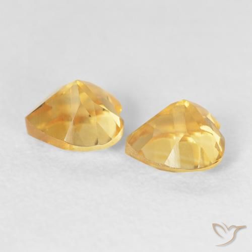 0.89 ct natürliche Tiefes Goldorange Citrin-Edelsteine, Herz, VVS-VS