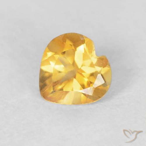 0.44ct Natürlicher Helles Gold Citrin, Herz, VVS-VS, Photo A