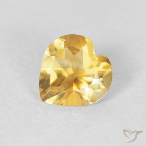 0.58ct Natürlicher Mittelgold Citrin, Herz, VVS-VS