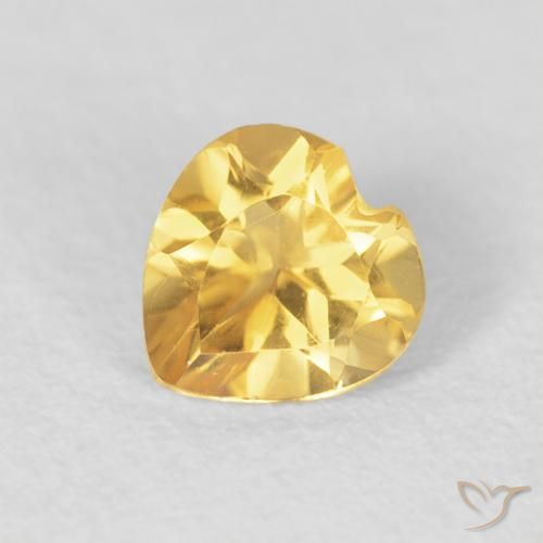 0.78ct Natürlicher Mittelgold Citrin, Herz, VVS-VS, Photo A