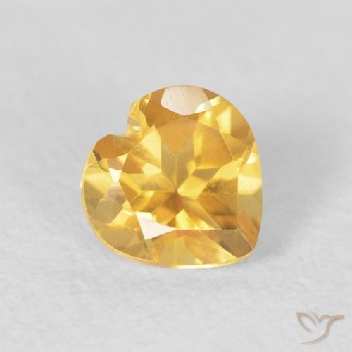 0.81ct Natürlicher Mittleres Gold Citrin, Herz, VVS-VS