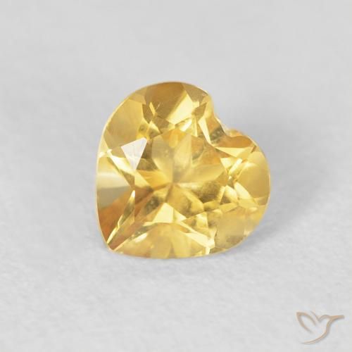 0.74ct Natürlicher Mittelgold Citrin, Herz, VVS-VS