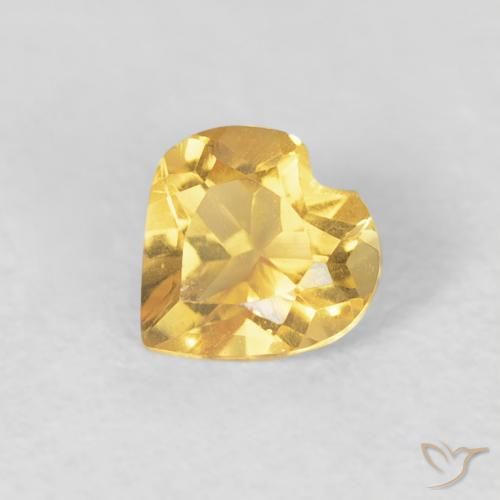 0.40ct Natürlicher Mittelgold Citrin, Herz, VVS-VS