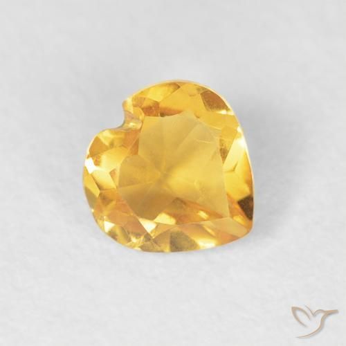 0.43ct Natürlicher Mittelgold Citrin, Herz, VVS-VS