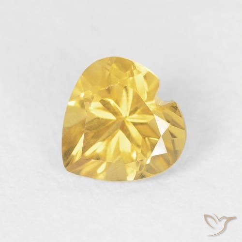0.43ct Natürlicher gold-orange Citrin, Herz, VVS-VS