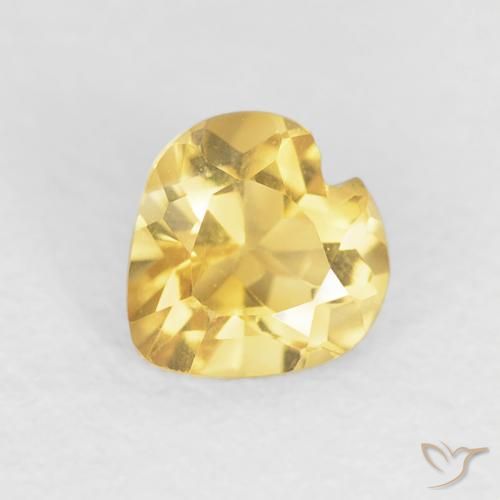 0.48ct Natürlicher Helles Gold Citrin, Herz, VVS-VS