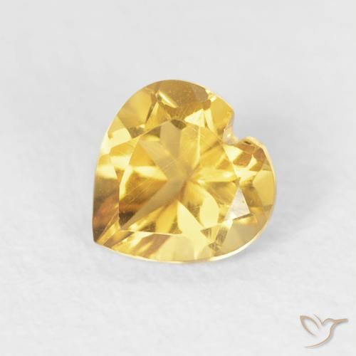 0.44ct Natürlicher Helles Gold Citrin, Herz, VVS-VS