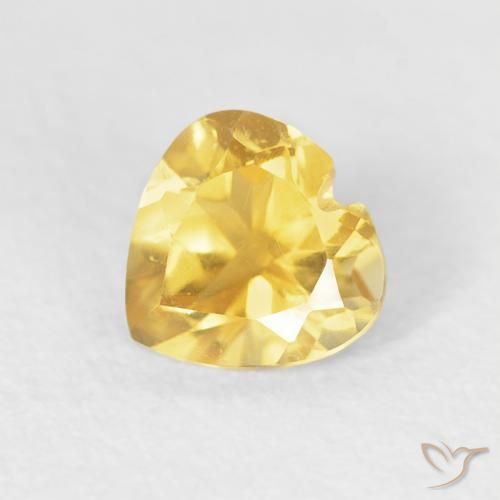 0.47ct Natürlicher Helles Gold Citrin, Herz, VVS-VS