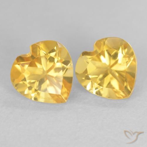 1.58 ct natürliche gold-orange Citrin-Edelsteine, Herz, VVS