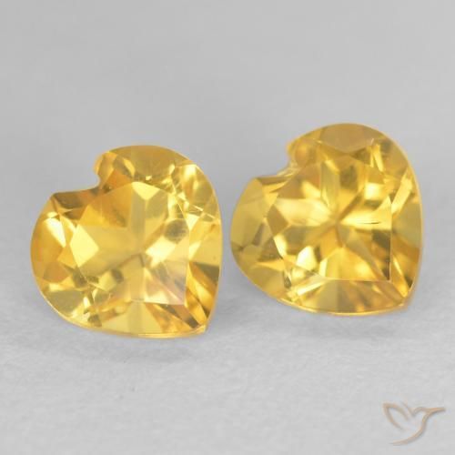 1.56 ct natürliche gold-orange Citrin-Edelsteine, Herz, VVS