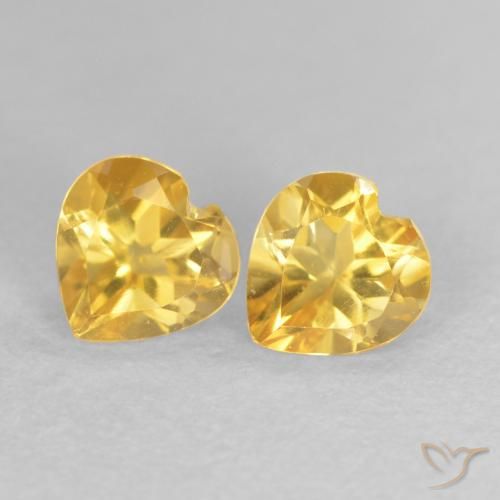 0.90ctw Natürlicher Golden Citrin, Herz, VVS-VS