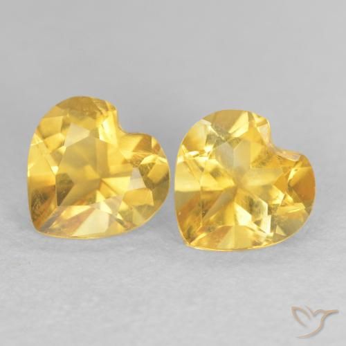 1.45ctw Natürlicher gold-orange Citrin, Herz, VVS-VS