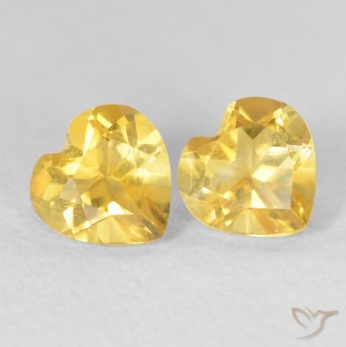 1.45 ct natürliche gold-orange Citrin-Edelsteine, Herz, VVS-VS
