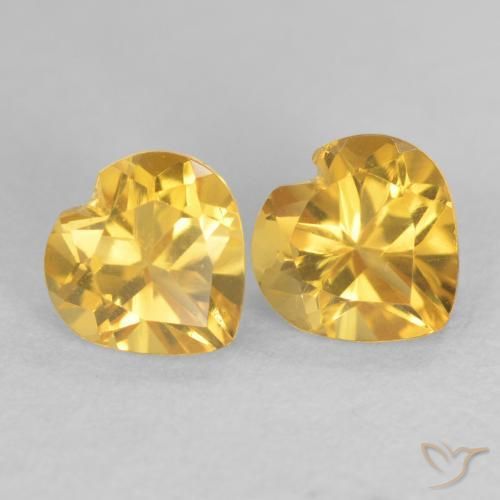 1.69 ct natürliche Mittelgold Citrin-Edelsteine, Herz, VVS-VS