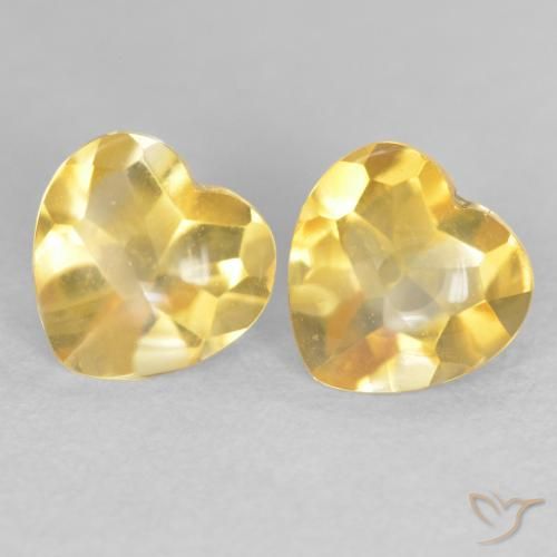1.60ctw Natürlicher gold-orange Citrin, Herz, Transparent
