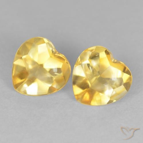 1.65ctw Natürlicher gold-orange Citrin, Herz, Transparent