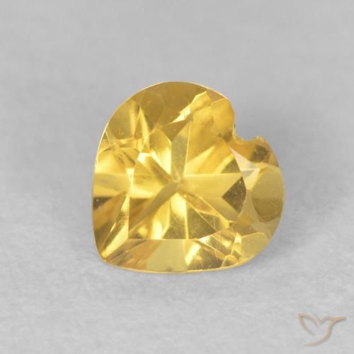 0.45ct Natürlicher Mittelgold Citrin, Herz, VVS-VS