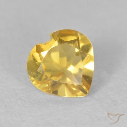 0.47ct Natürlicher Mittelgold Citrin, Herz, VS