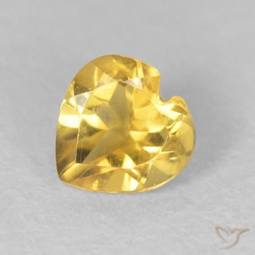 0.45ct Natürlicher Mittelgold Citrin, Herz, VS