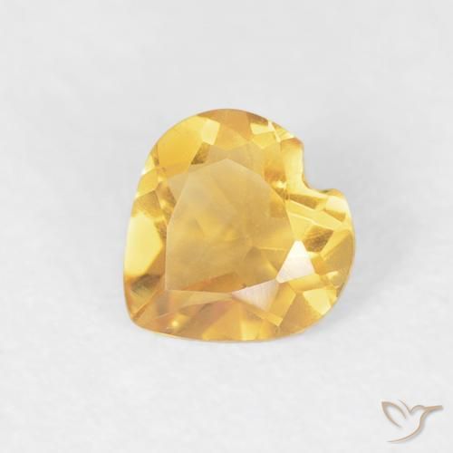 0.35ct Natürlicher gold-orange Citrin, Herz, VVS
